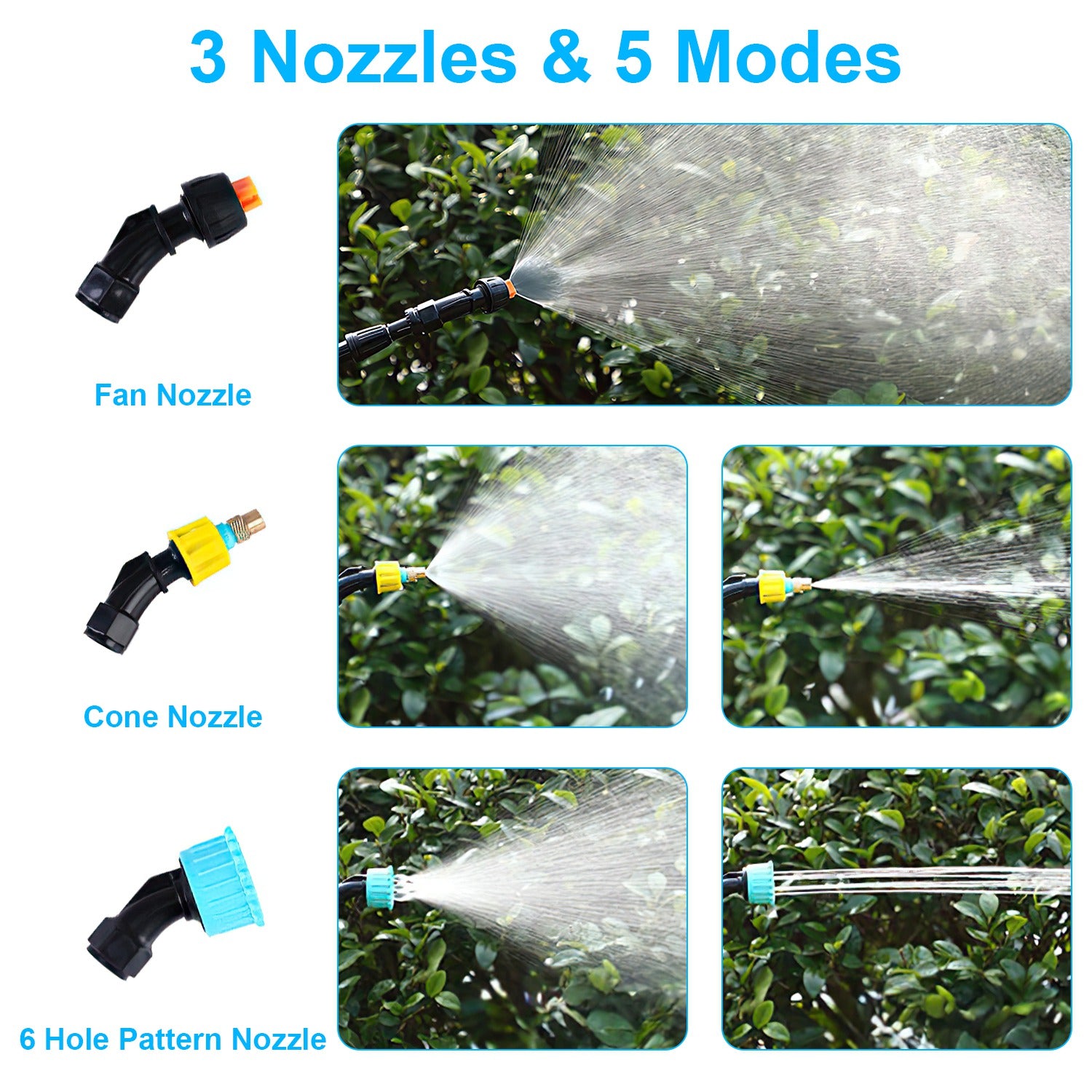 Electric Garden Sprayer – 5L Battery-Powered with Telescopic Wand & 3 Nozzles