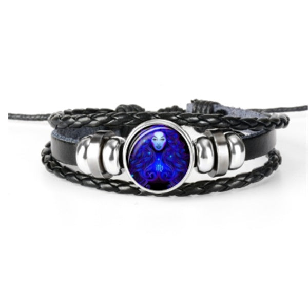 Zodiac Constellation Bracelet - Luminous Glow in the Dark Braided Bracelet for Men, Women & Kids