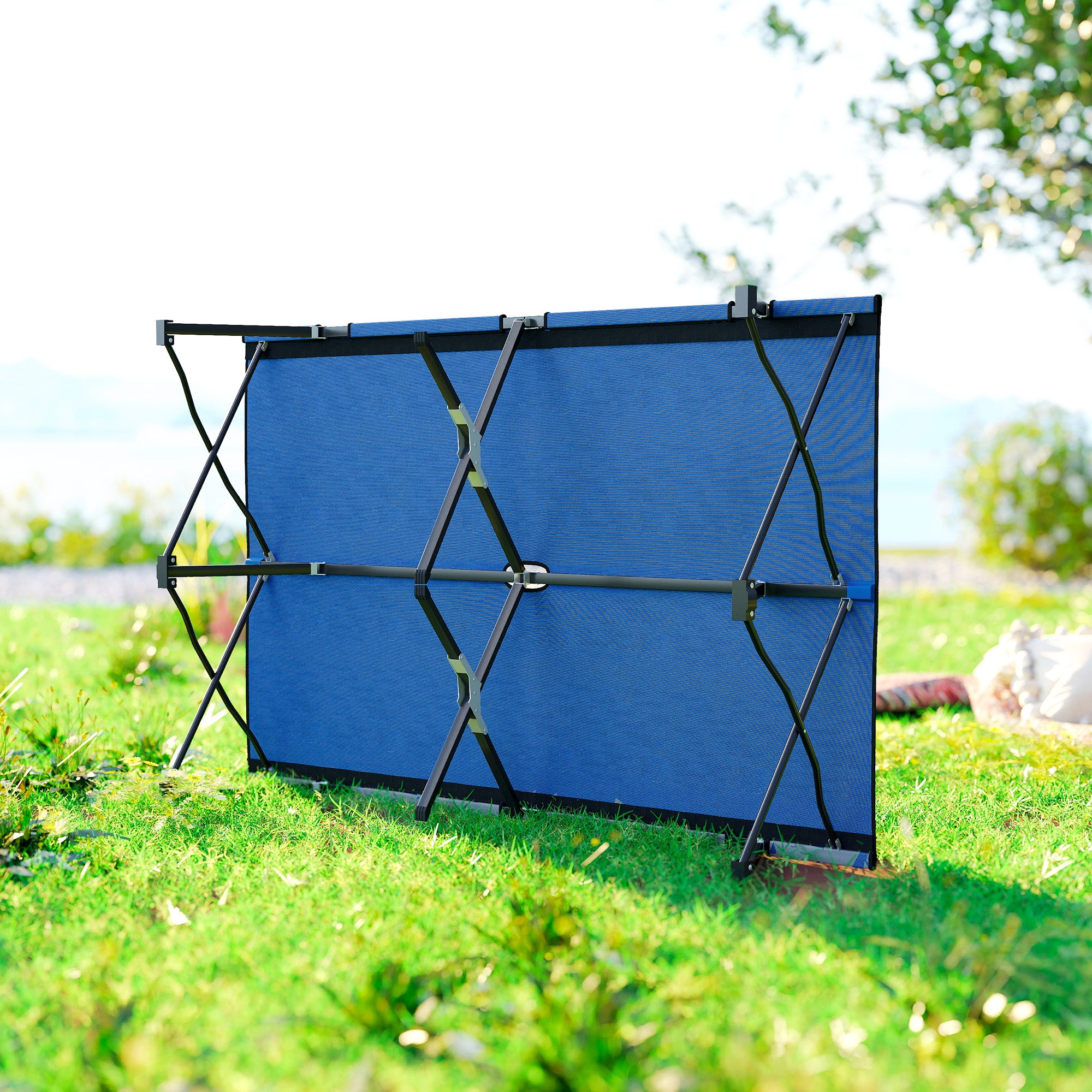 Double Camping Cot for 2 Adults - Folding Elevated Sleeping Cot with Carry Bag, 15 Inch Raised Portable Bed, 300 lbs Capacity