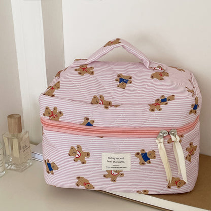 New Striped Bear Makeup Cosmetic Bag