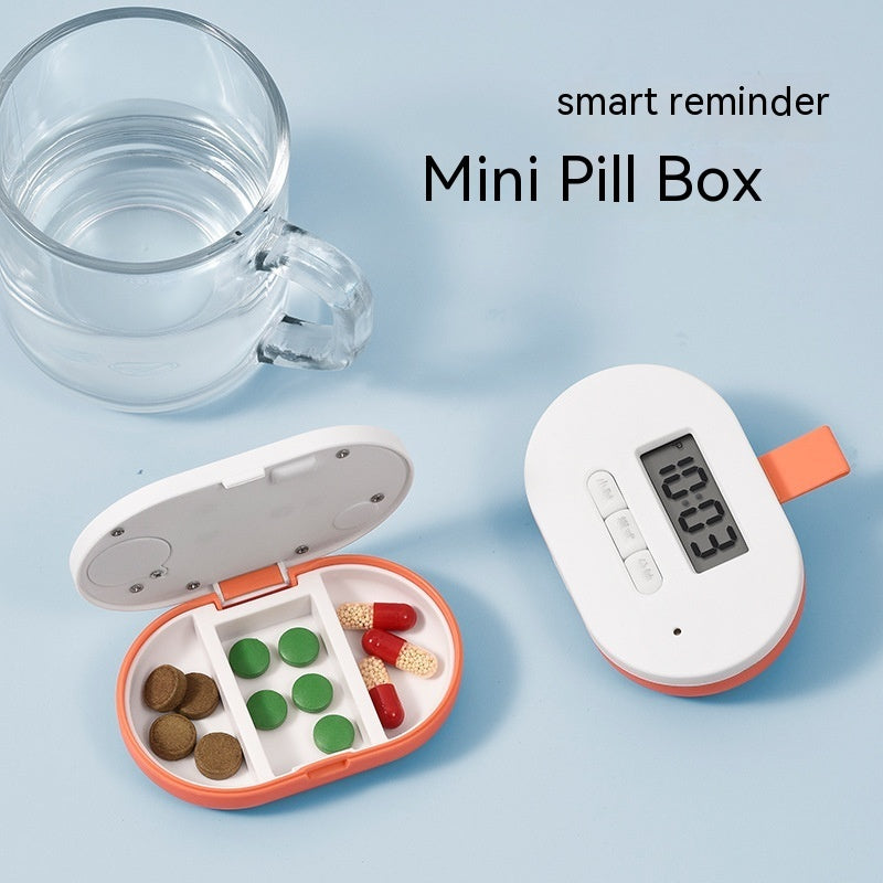 Portable Electronic Pillbox with Intelligent Timing Reminder.