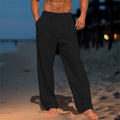 Men's Wide-Leg Drawstring Pants with Pockets