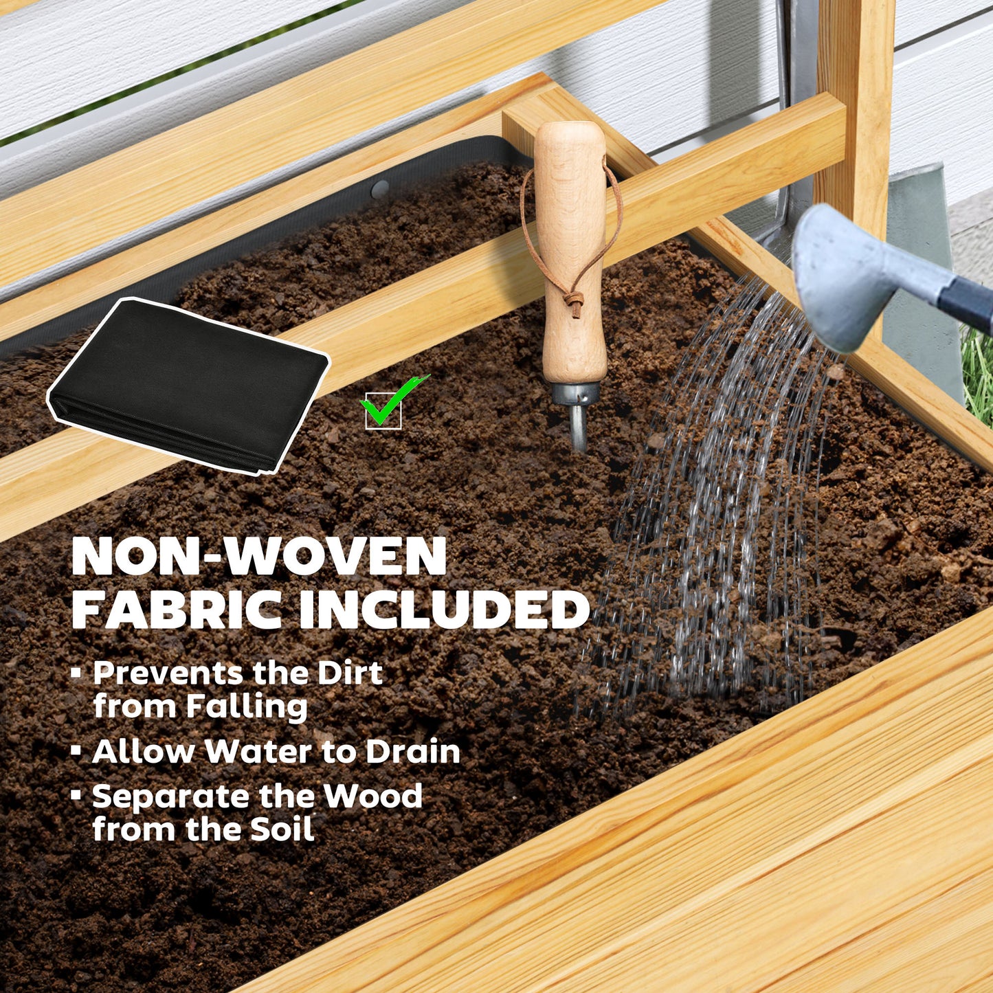 Mobile Raised Garden Bed with Trellis - Elevated Planter on Wheels