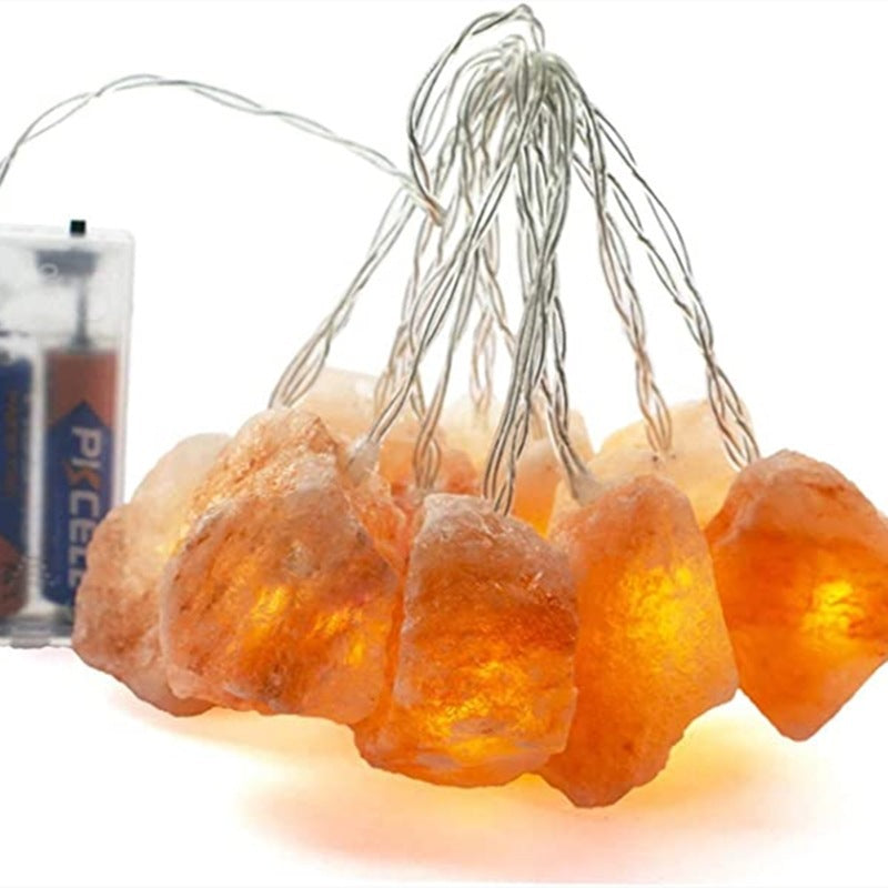 Himalayan Rose Salt Night Light with LED String