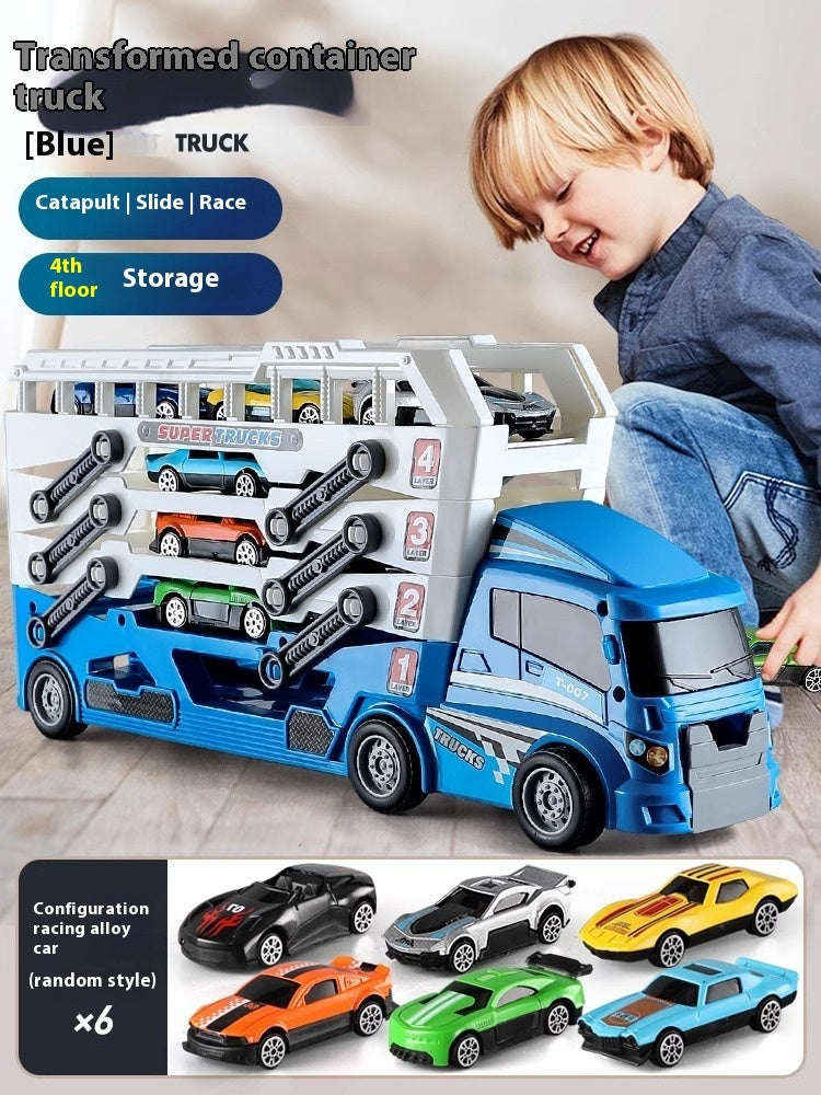 Die-Cast Construction Vehicle Playset with Storage Truck.