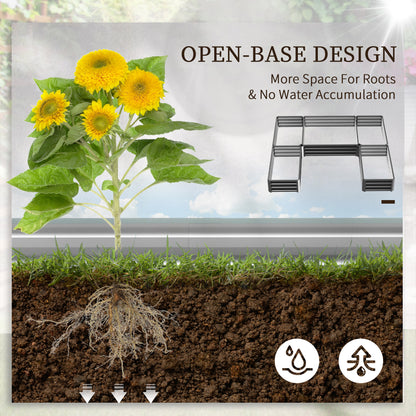 Steel Raised Garden Bed Set - 5-Piece Modular Planter System, 8'x8'x1' - Gray