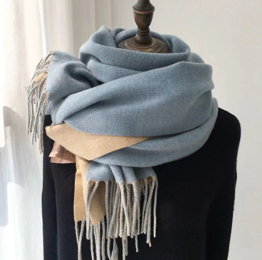 Double-sided  Australian Wool Scarf Shawl