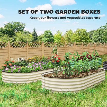 Raised Garden Bed Set - 2 Pack, 7' x 3' x 1' - Cream White