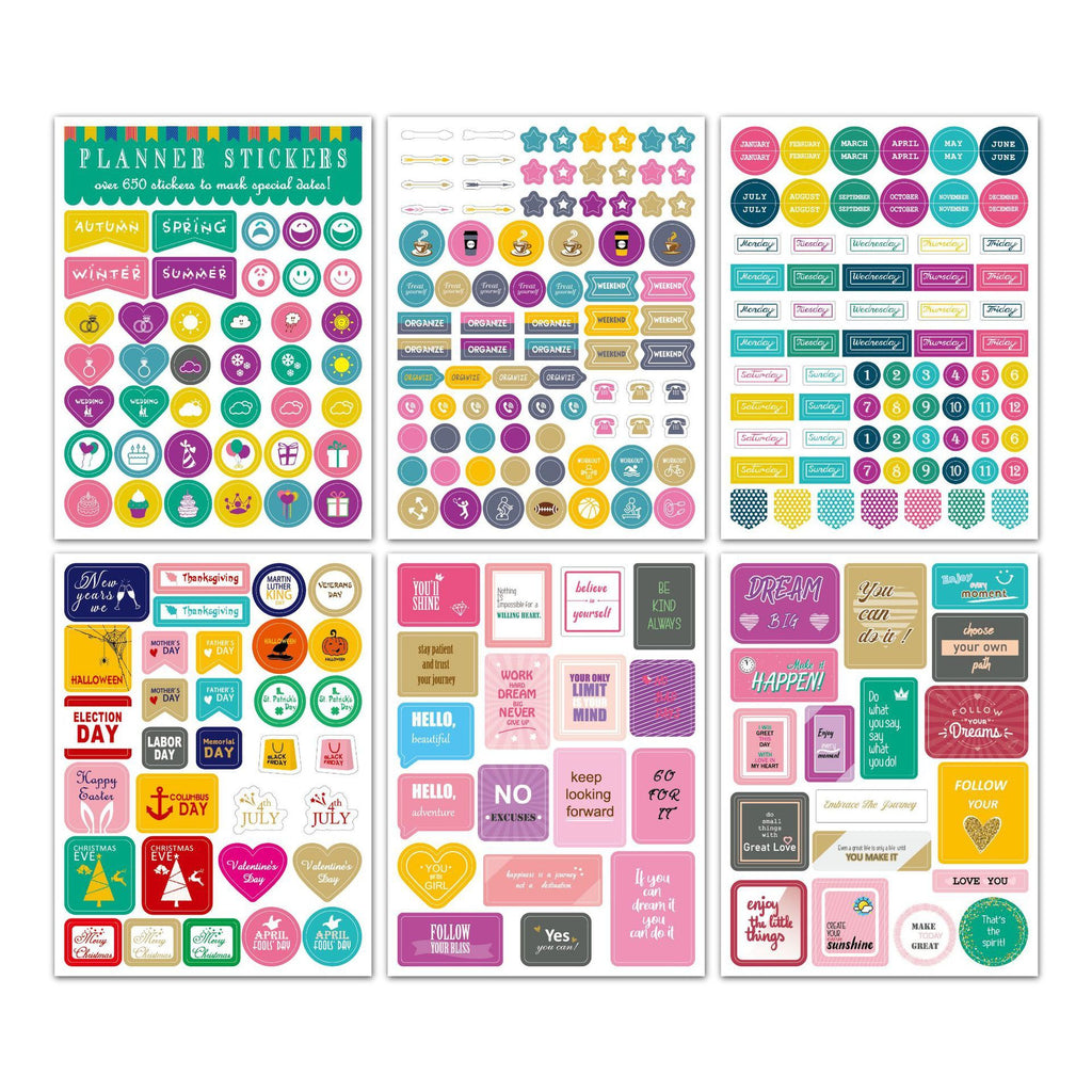 Planner Stickers Set Seasonal Monthly  Pack 24 Sheets