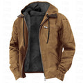 Men's Warm Fleece Zip-up Jacket with Hood & Pockets