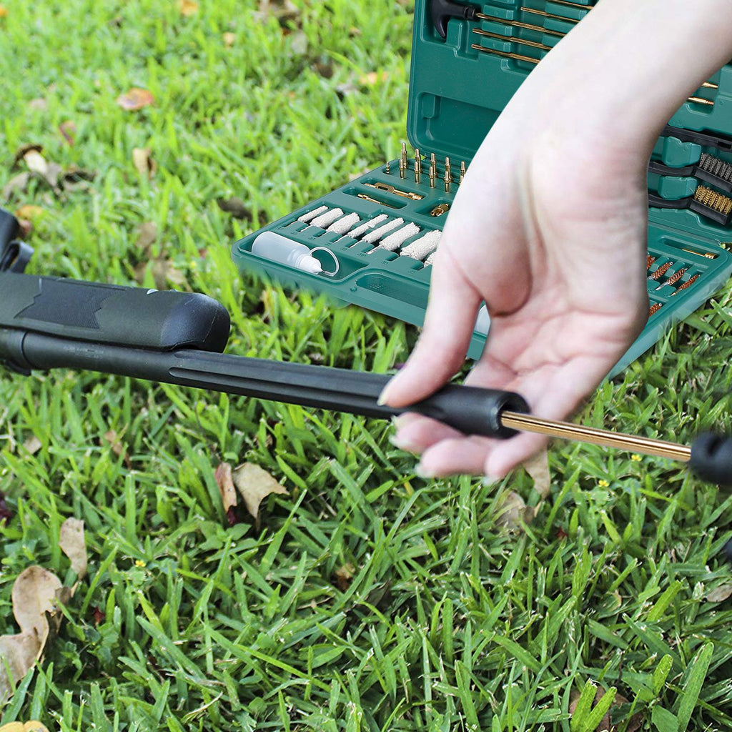 Universal Gun Cleaning Kit - Complete 100+ Piece Set with Case for Rifles, Pistols & Shotguns