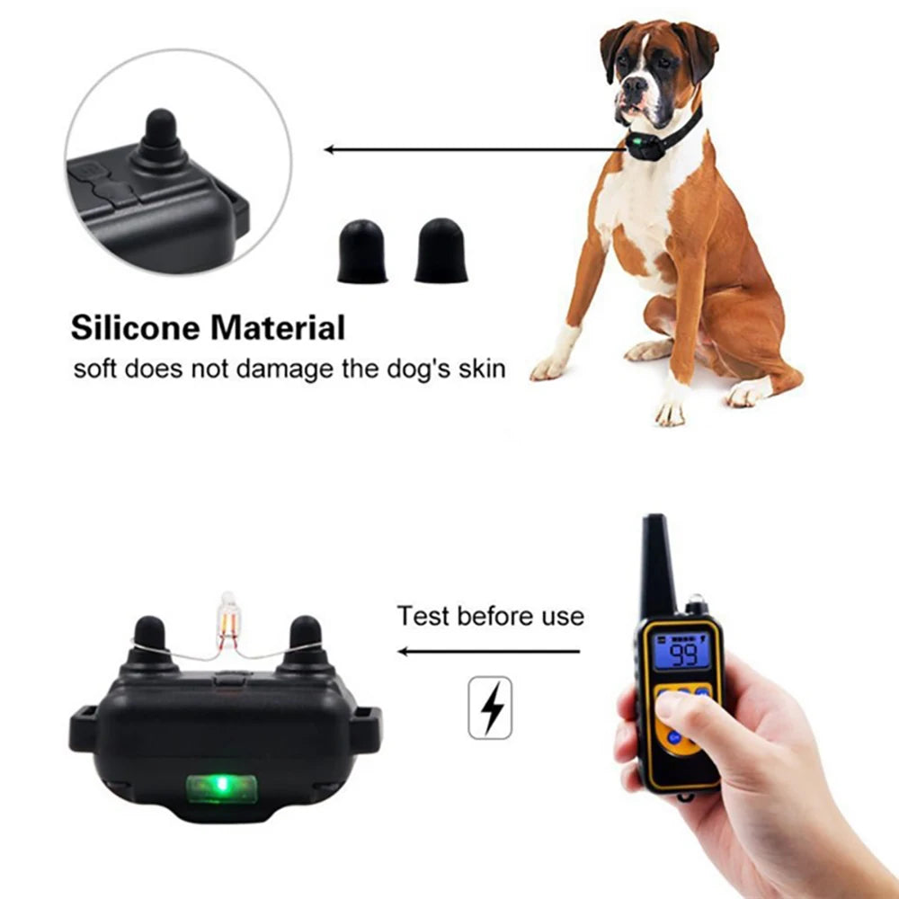 Dog Training Collar Waterproof Rechargeable Anti Barking Shock