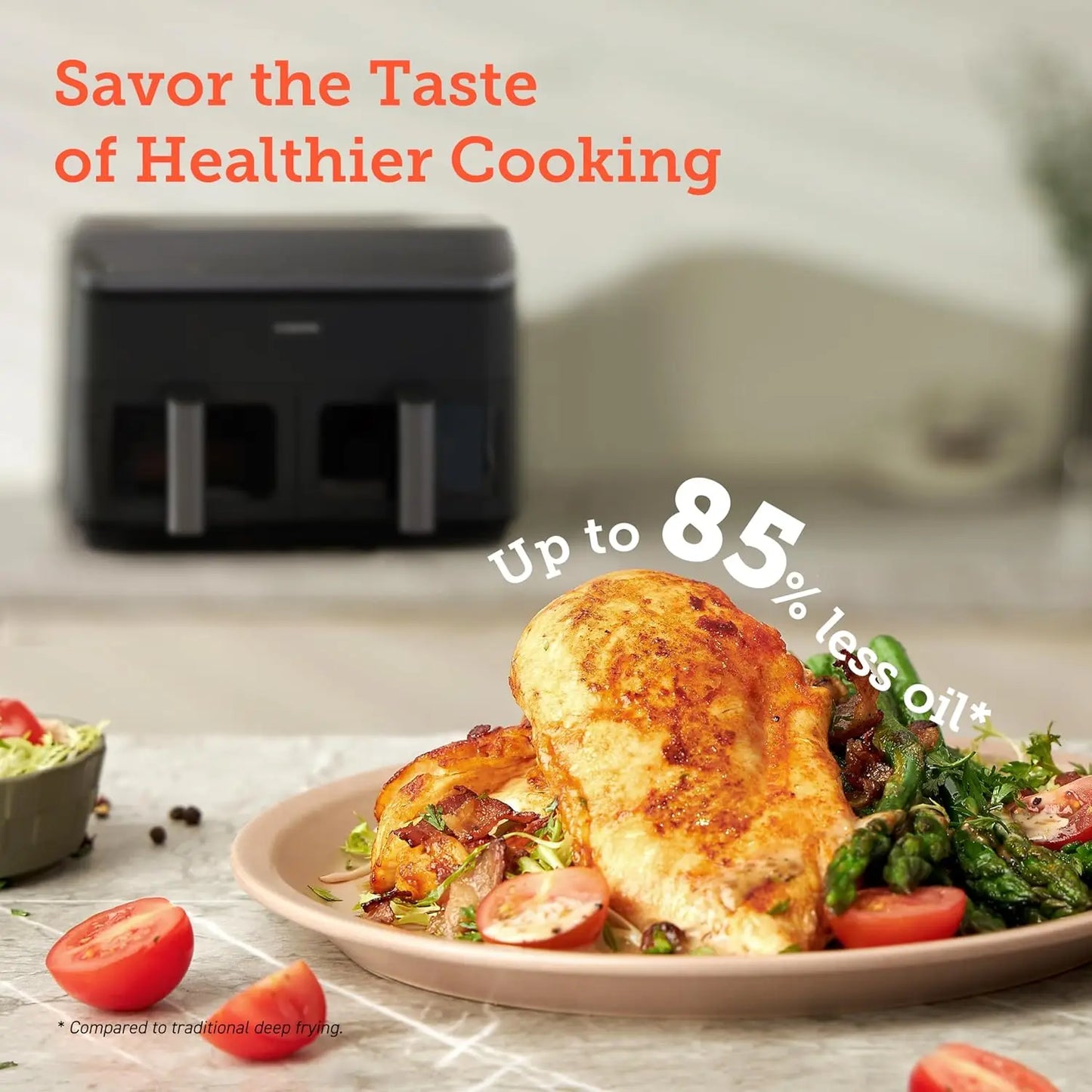 COSORI 9Qt Dual Air Fryer with Wider Double Basket