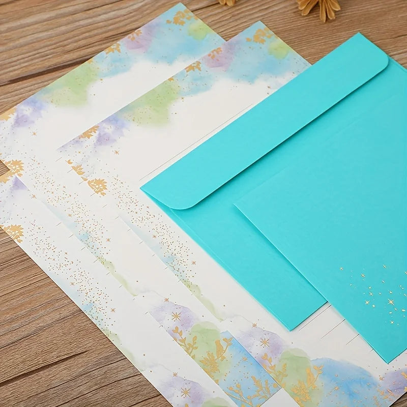 Stationery Writing Paper With Envelopes, Floral Style Lined Stationary Paper