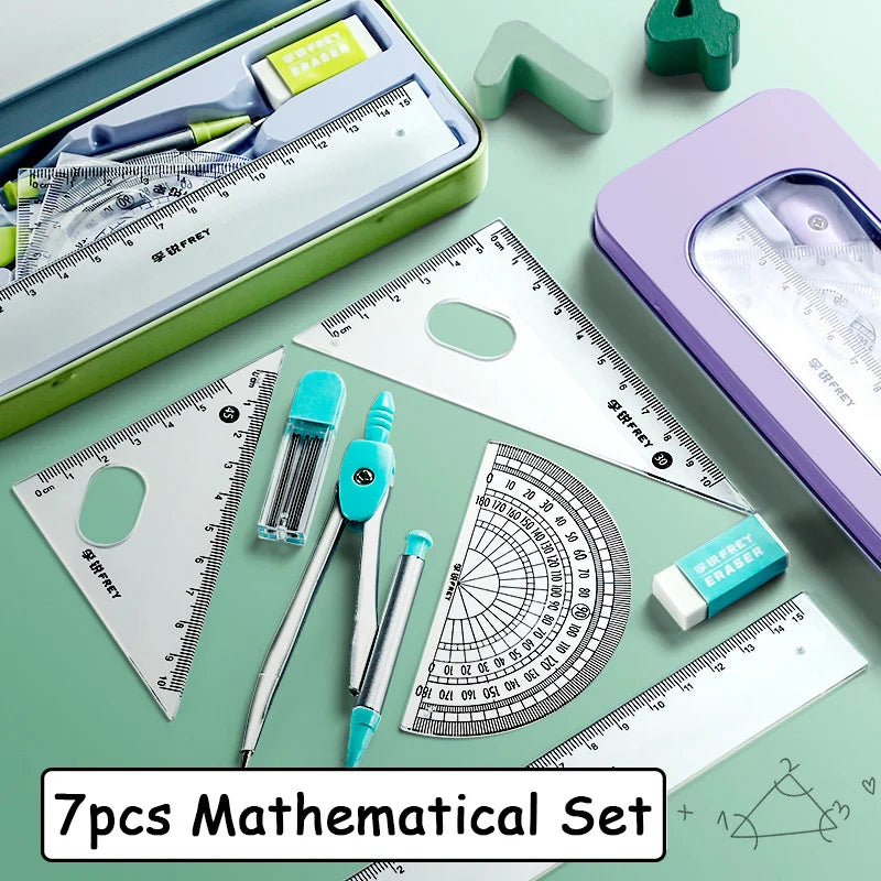 7 Pcs/set Mathematical Rulers Set