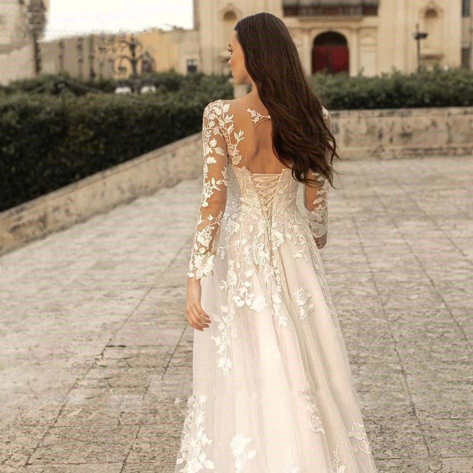 Long Sleeve Mori Style Wedding Dress