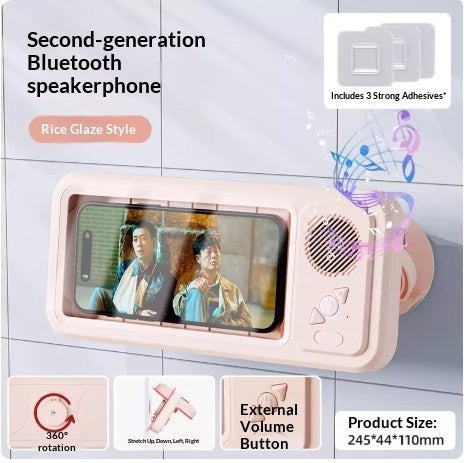 Waterproof Bluetooth Speaker with Phone Mount & Touch Screen