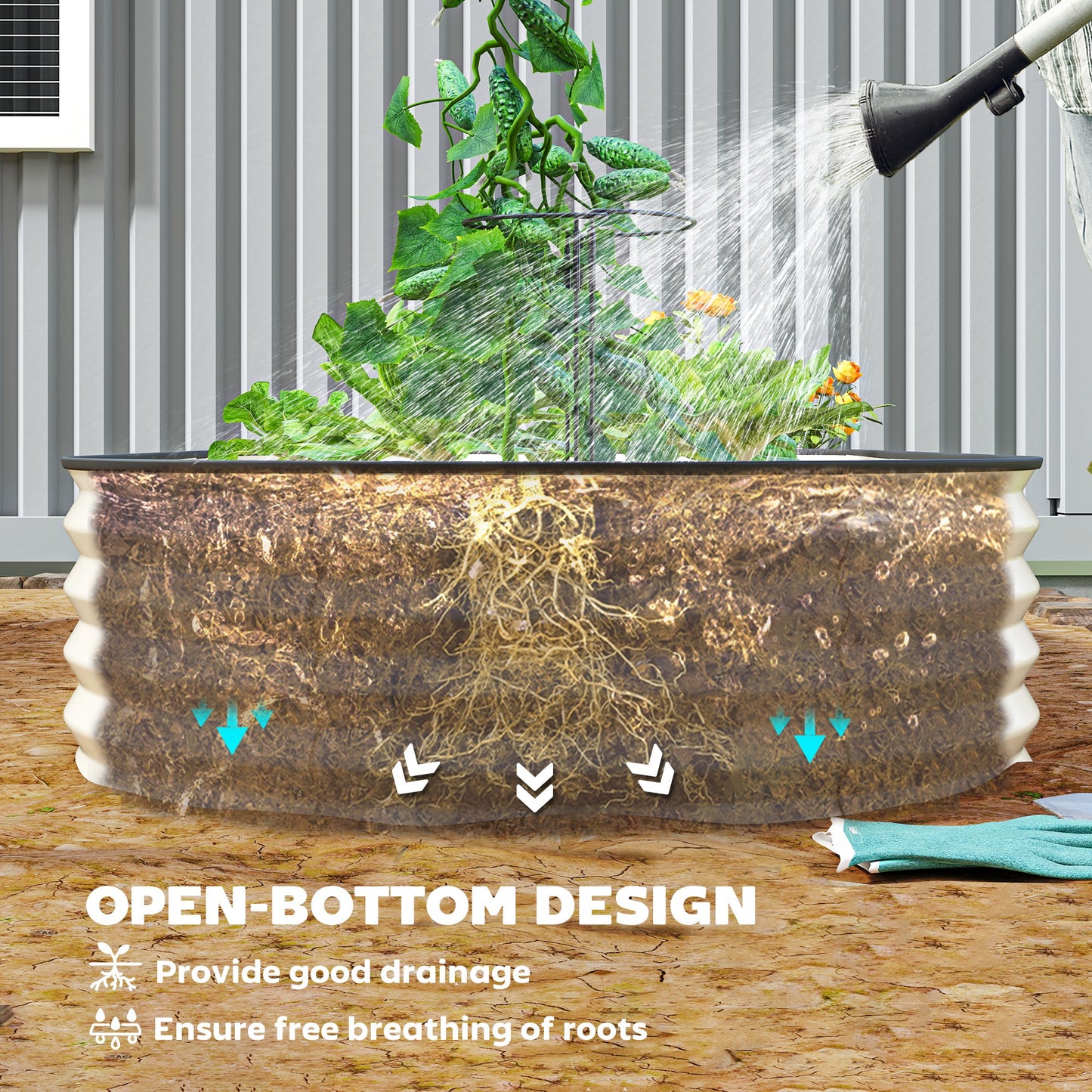 Raised Garden Bed Set - 2 Pack, 7' x 3' x 1' - Cream White