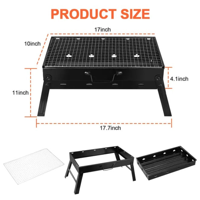 Foldable Portable BBQ Charcoal Grill - Lightweight Smoker Grill