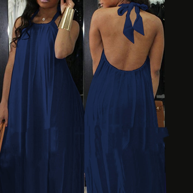 Women's Halter Neck Bohemian Maxi Dress
