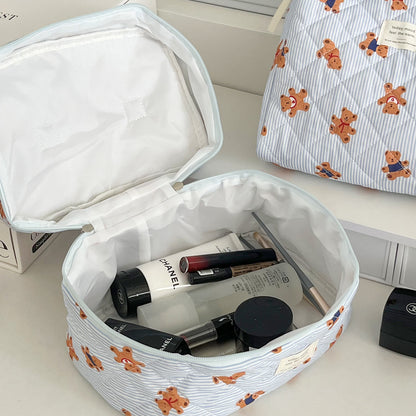 New Striped Bear Makeup Cosmetic Bag