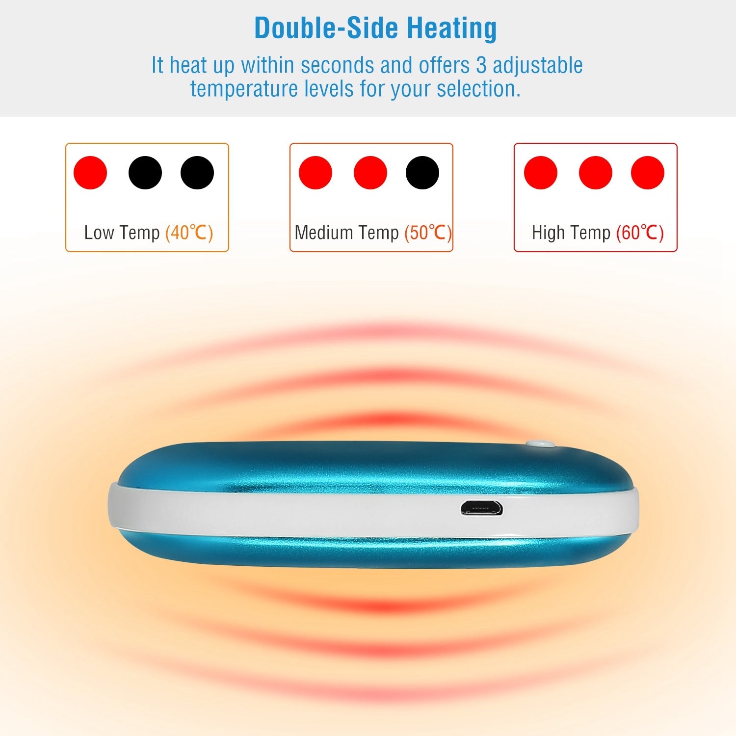 Rechargeable Pocket Warmer Double-Sided Heating Handwarmer
