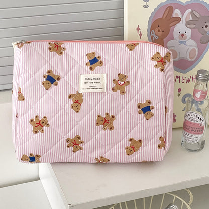 New Striped Bear Makeup Cosmetic Bag
