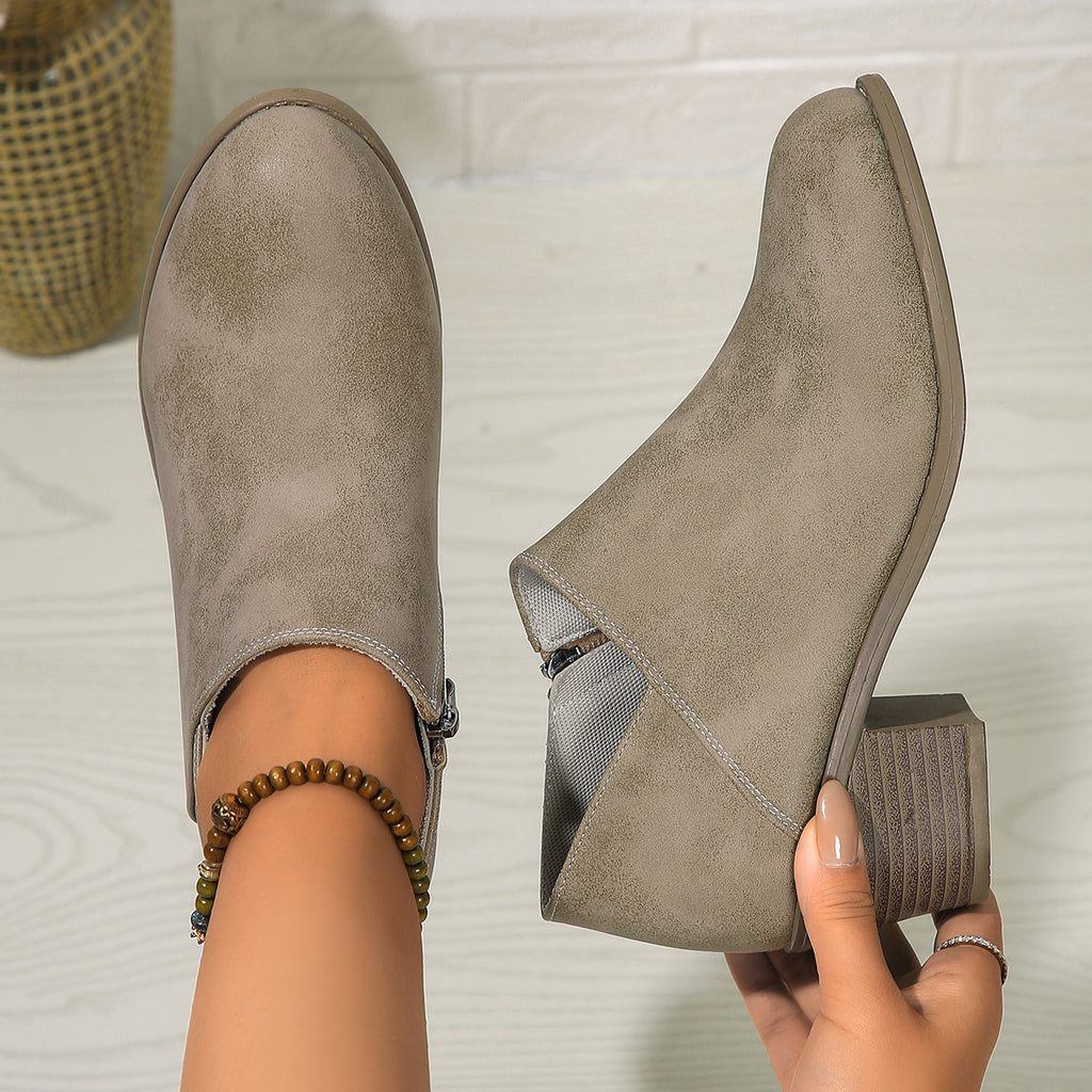 Side-Zip Ankle Boots – Women's Stylish Short Boots