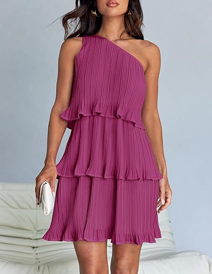 Off-Shoulder Layered Hem Dress