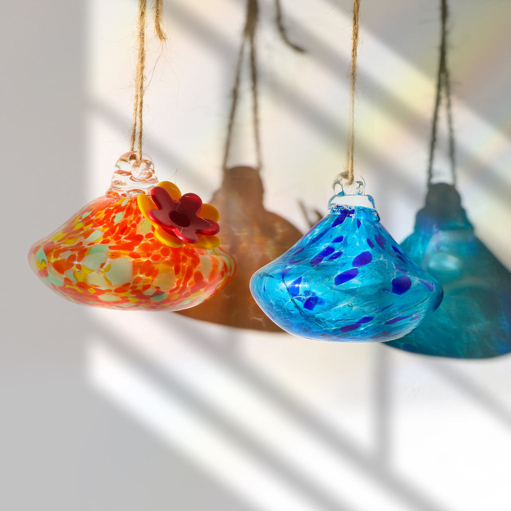 Handcrafted Glass Bird Feeder – Decorative Outdoor Garden Feeder
