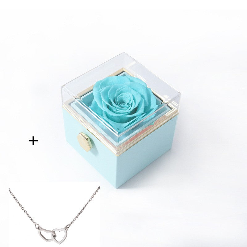 Acrylic Ring Box - Valentine's Day Proposal & Engagement Gift Box with Rose