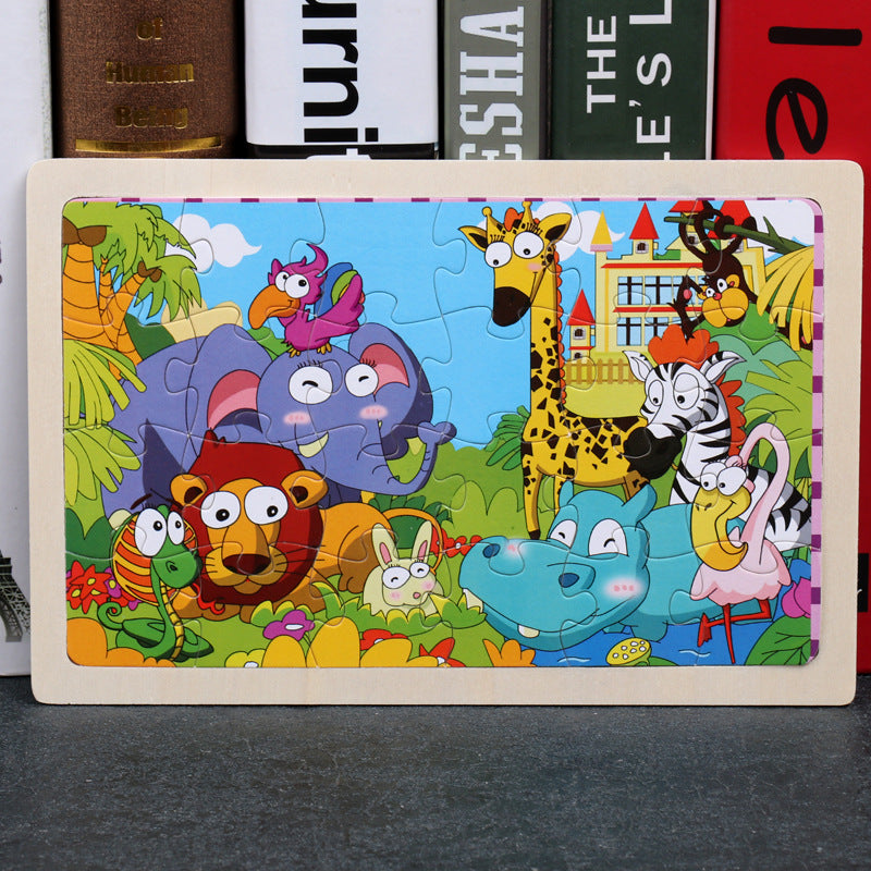 80-Piece Wooden Animal Puzzle - Educational Toy for Kids