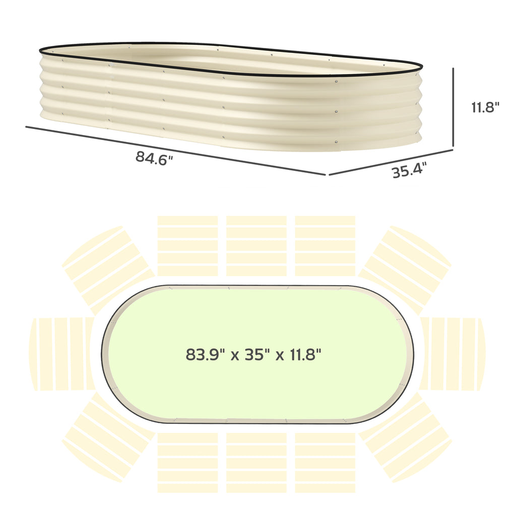 Raised Garden Bed Set - 2 Pack, 7' x 3' x 1' - Cream White