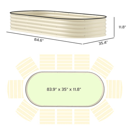 Raised Garden Bed Set - 2 Pack, 7' x 3' x 1' - Cream White