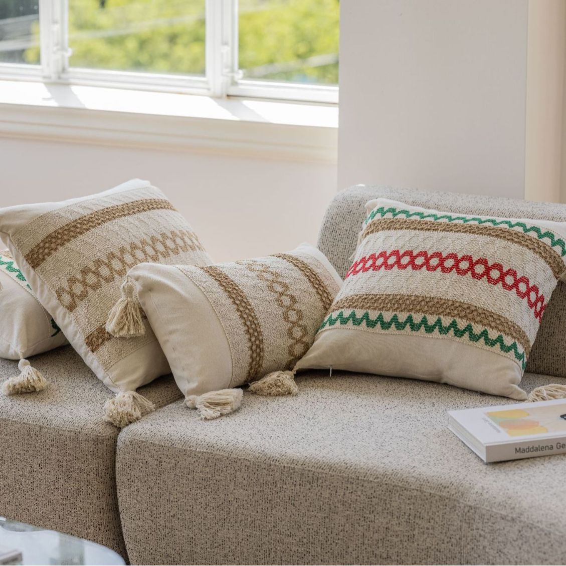 Jacquard Cushion Cover for Couch or Bed – Textured Woven Design