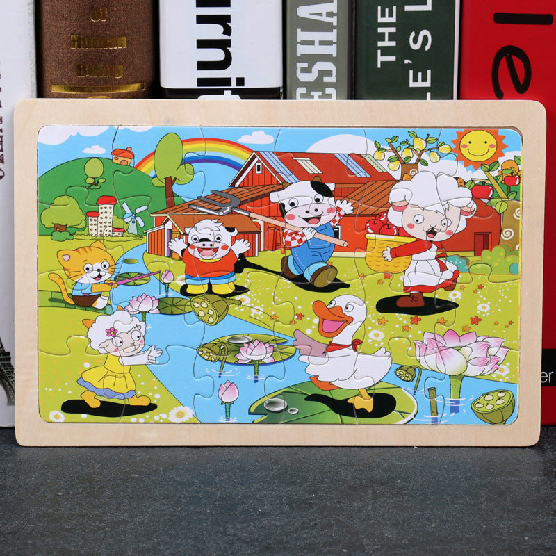 80-Piece Wooden Animal Puzzle - Educational Toy for Kids