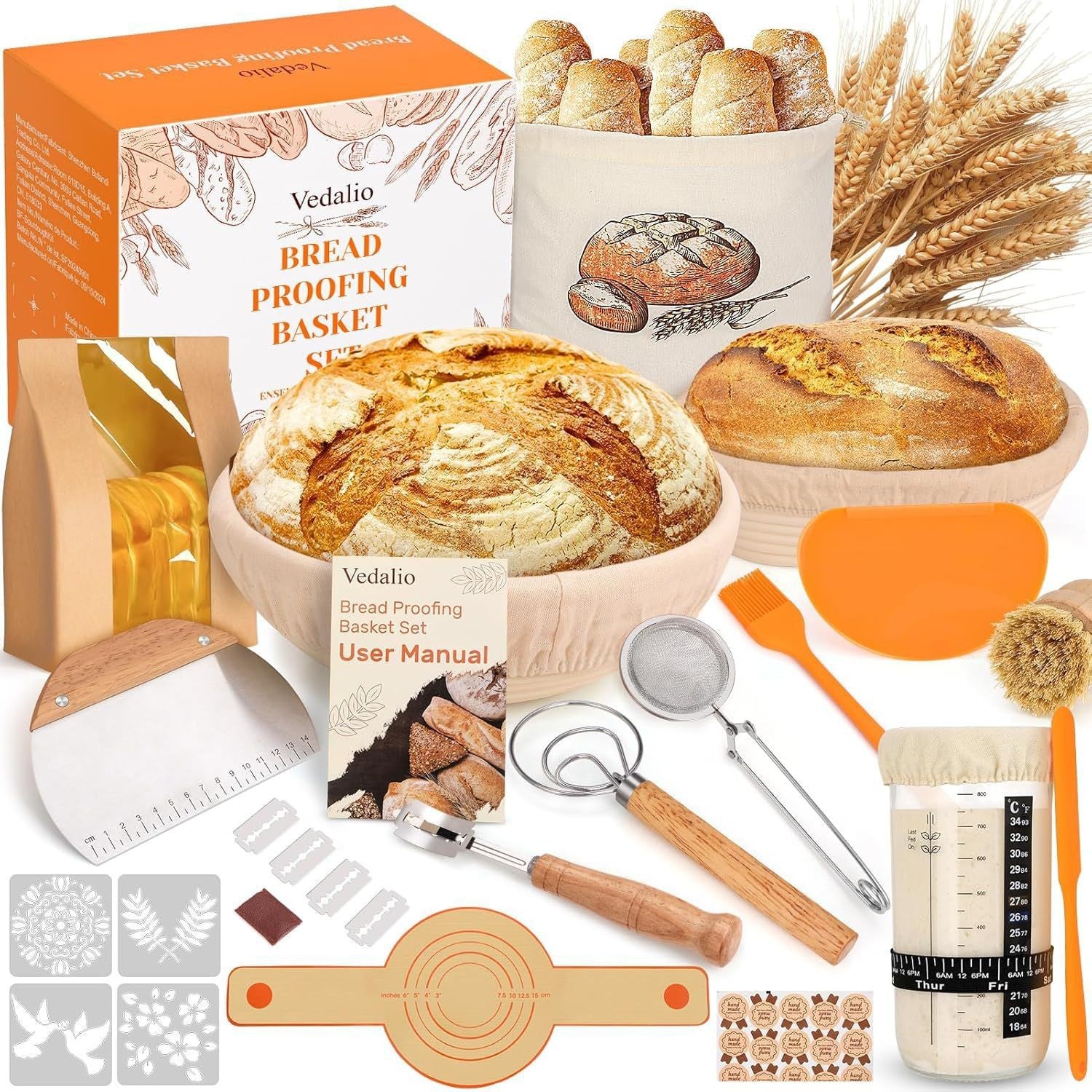 Bread Baking Supplies Rattan Tool Set
