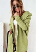 Women's Solid Color Hooded Cardigan Sweater