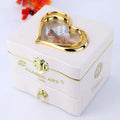 Sheila Merchandise musical ballet dancer box in white with gold heart detail and violin inside