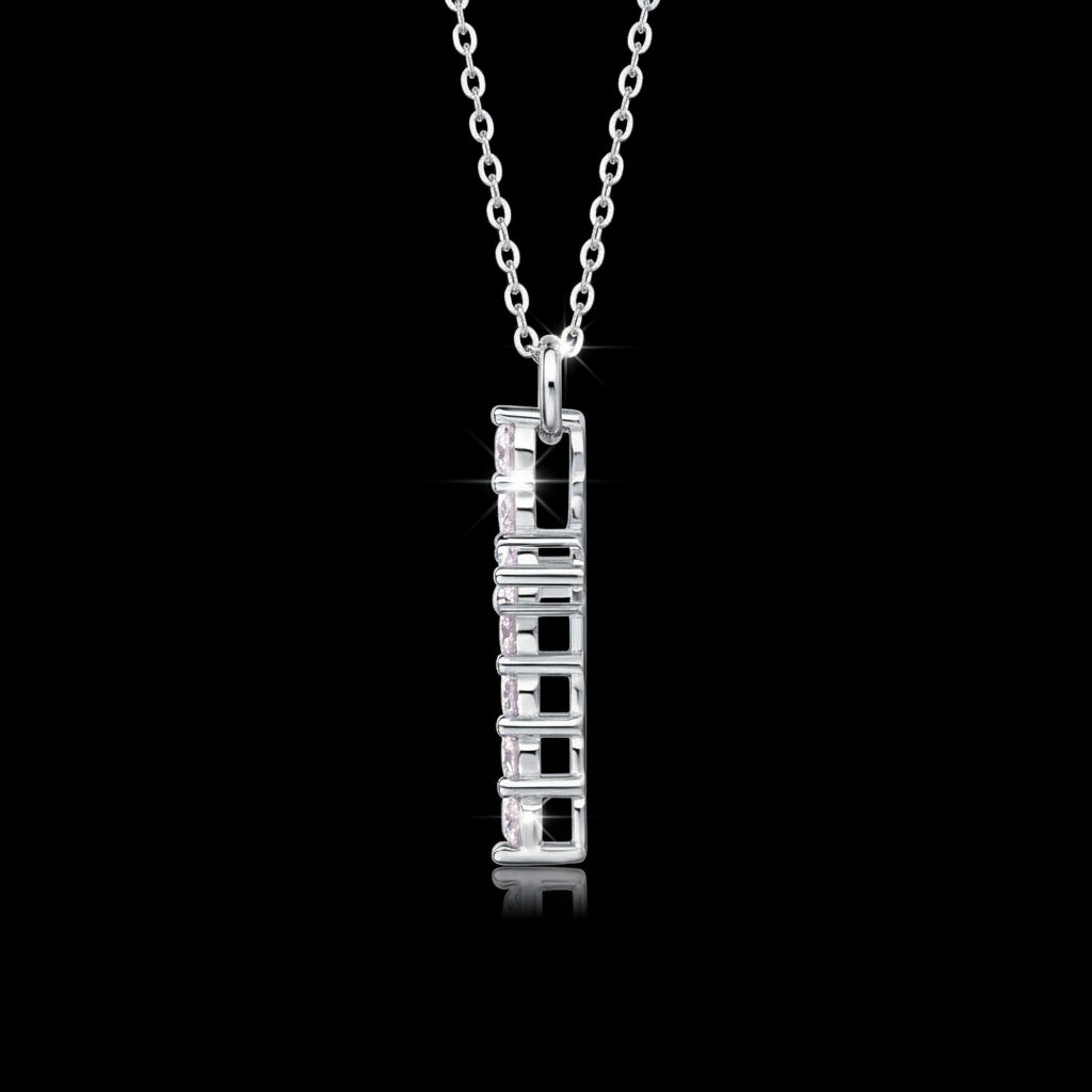 Faith Diamond Pendant Necklace Set - Luxury Moissanite Silver Jewelry for Women