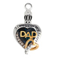 Dad remembrance necklace for ashes heart pendant with crown and crystal accents by Sheila Merchandise
