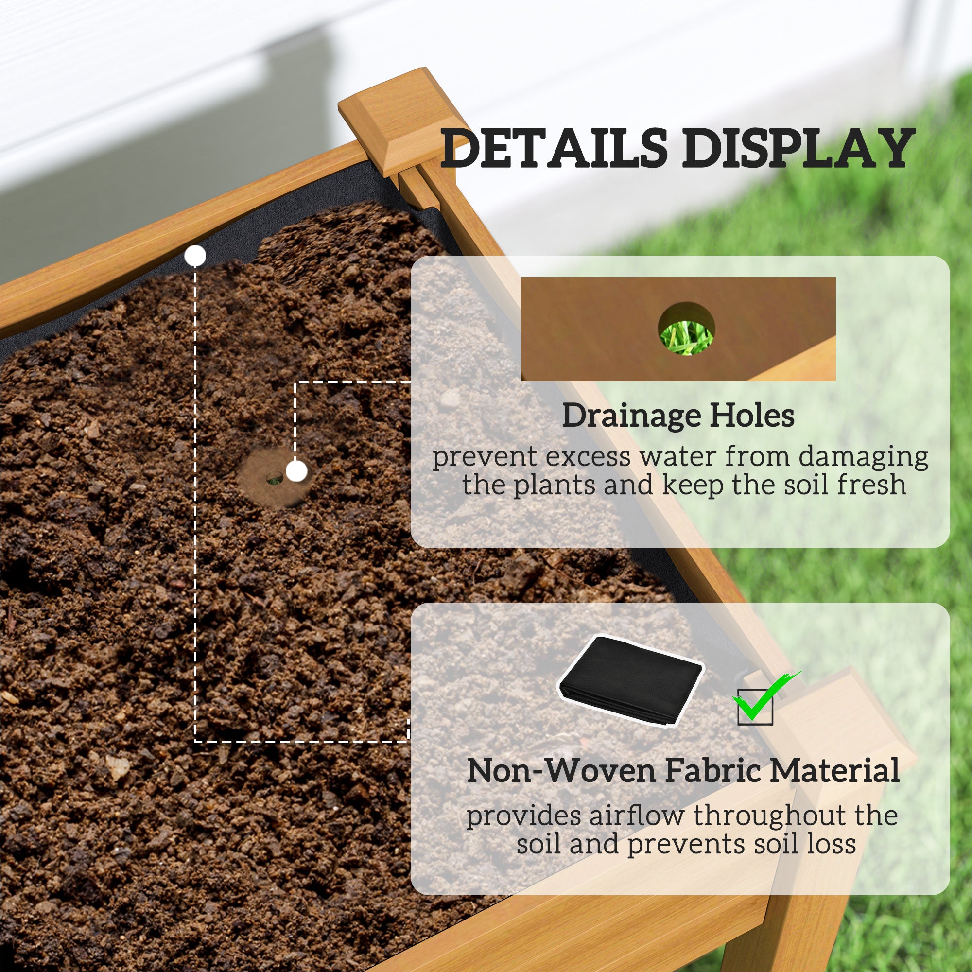 Raised Garden Bed with Greenhouse Cover - 48" x 22" x 46"