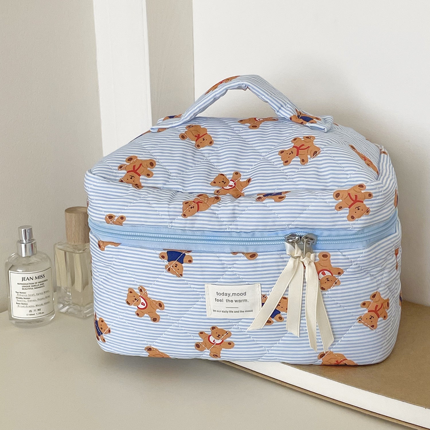 New Striped Bear Makeup Cosmetic Bag