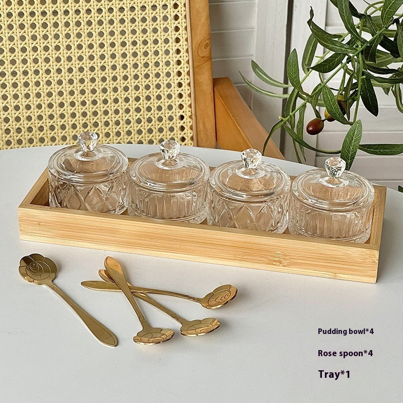 Glass Pudding Cup Set Ice Cream Cup Dessert Ice Cream