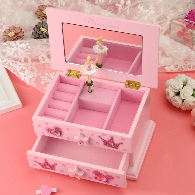 Children's Musical Jewelry Box - Multi-Layer Storage with Music