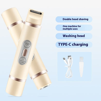 Sheila Merchandise double-headed shaver for women with Type-C charging and washable head in gold