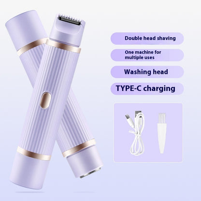 Sheila Merchandise double-headed shaver for women in lavender with washable head and Type-C charging