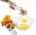 Sheila Merchandise easy egg cracking tool in use with a bowl for effortless egg preparation