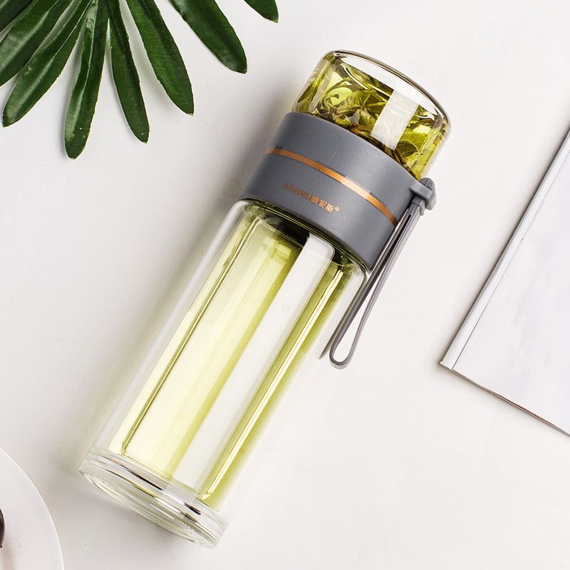 Tea Infuser Filter Tea Separation Double Wall Glass Bottle