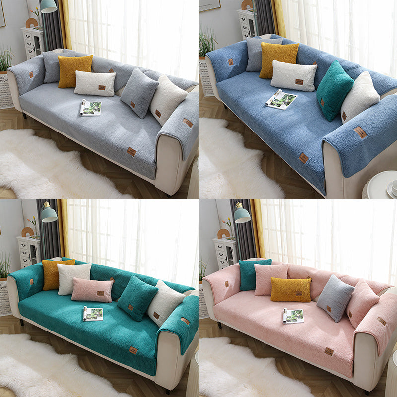 Modern Wool-Feel Sofa Blanket – Plush, Anti-Slip Couch Cover